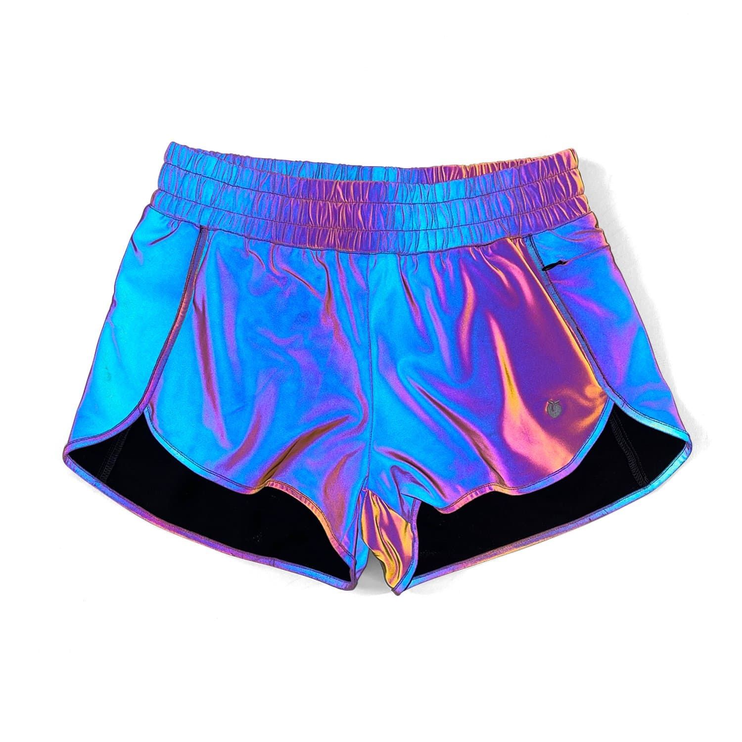 Women's Liner Track Shorts - Rainbow Reflective V2 sold by Flex Living product image thumbnail 3