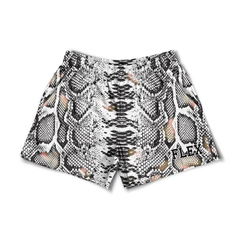 Mesh Flex Shorts 5" - Snake Skin sold by Flex Living