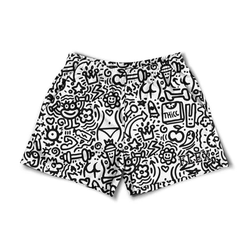 Mesh Flex Shorts 5" - Doodle sold by Flex Living