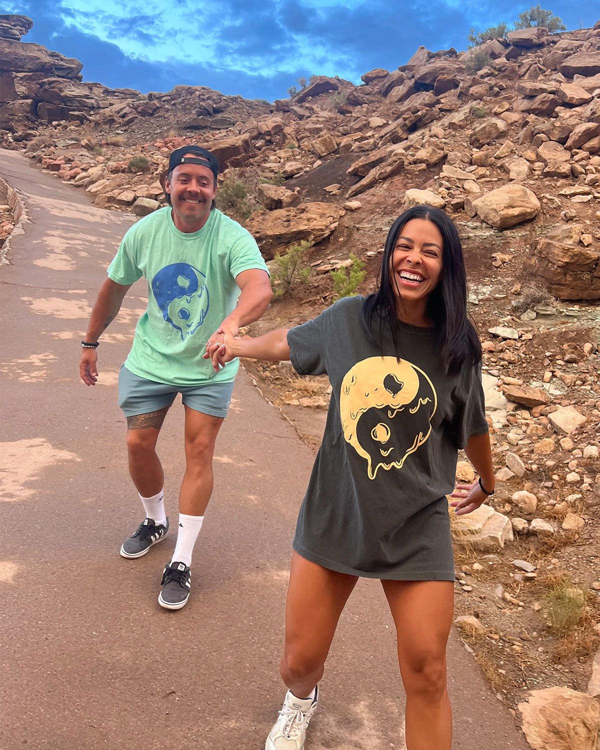 Unisex Oversized Tee - Yin Yang Drip - Pepper sold by Flex Living product image thumbnail 9