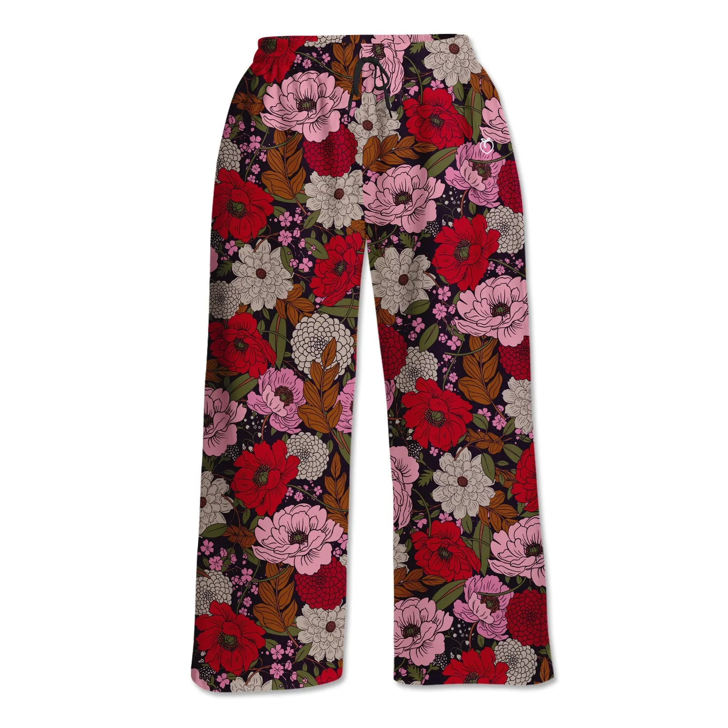 Wide Leg Lounge Pants - Retro Flowers sold by Flex Living