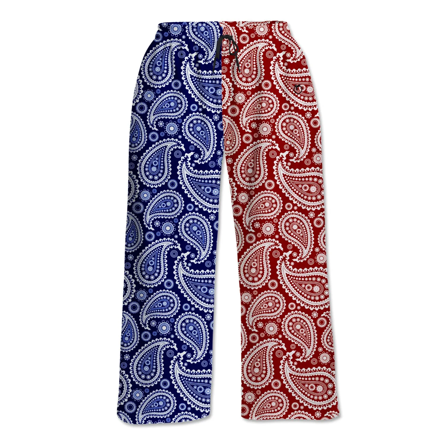 Wide Leg Lounge Pants - Paisley Red & Blue sold by Flex Living