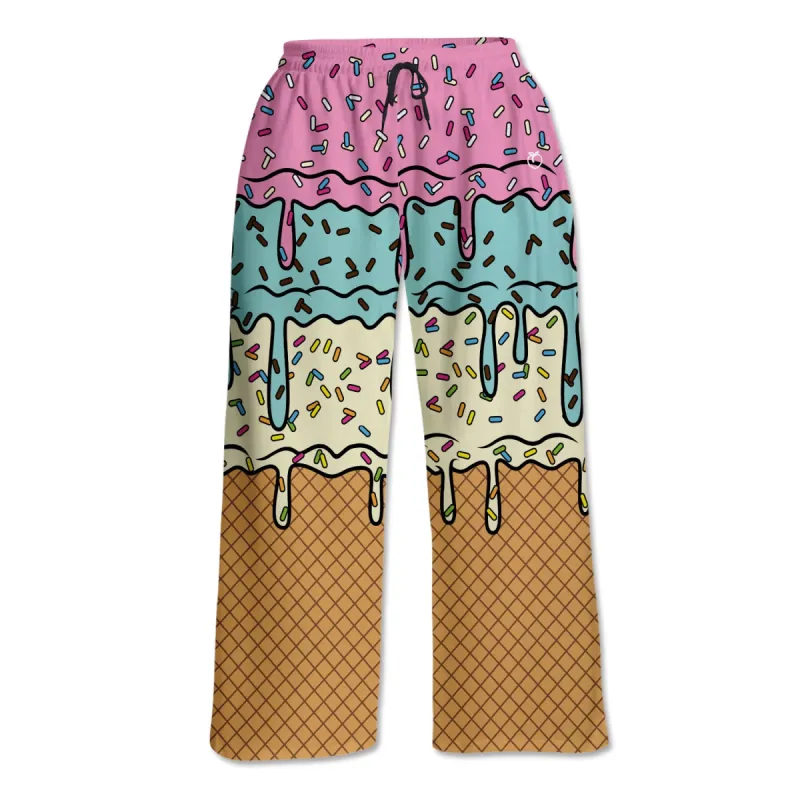 Wide Leg Lounge Pants - Ice Cream Drip sold by Flex Living