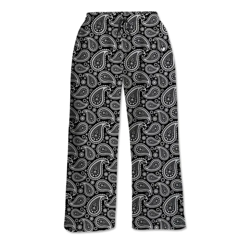 Unisex Lounge Pants - Paisley B&W sold by Flex Living