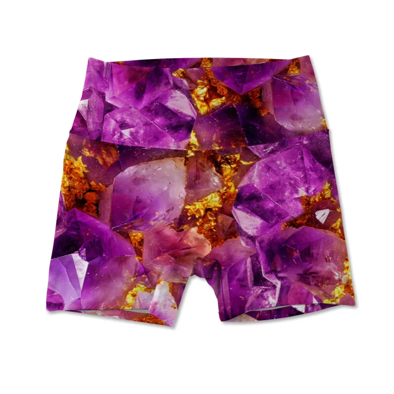 Printed Active Short - Amethyst And Gold sold by Flex Living