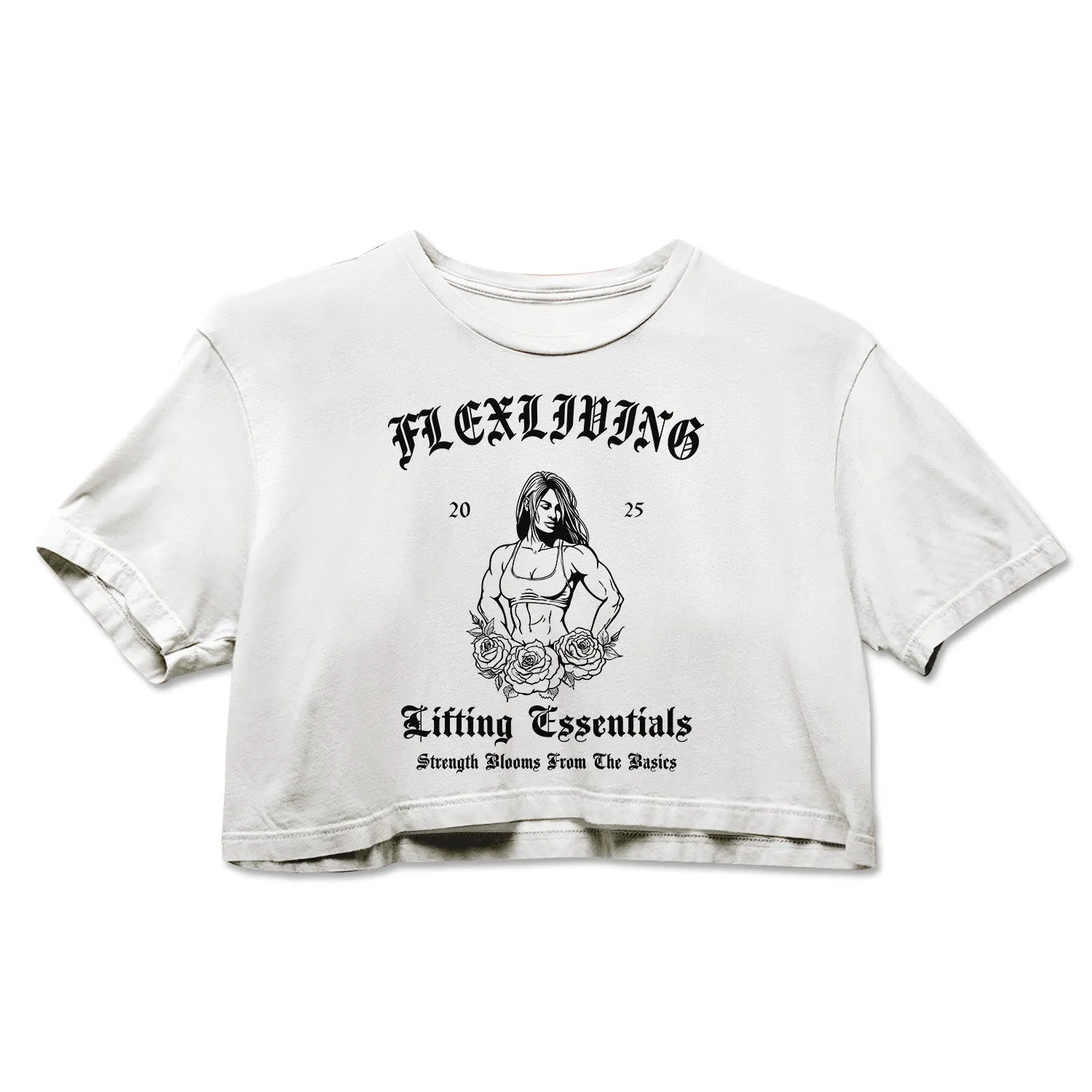 Lifting Essentials Cotton Crop Tee sold by Flex Living