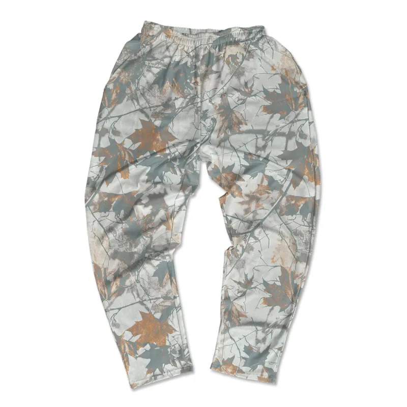 Muscle Pants - Grey & Orange Maple Leaves sold by Flex Living