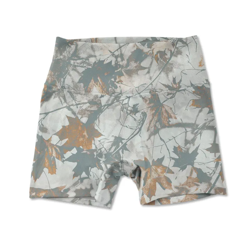 Printed Active Short - Grey & Orange Maple Leaves sold by Flex Living