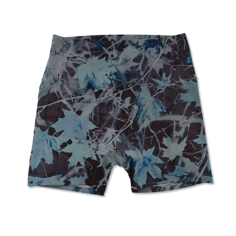 Printed Active Short - Blue & Black Maple Leaves sold by Flex Living