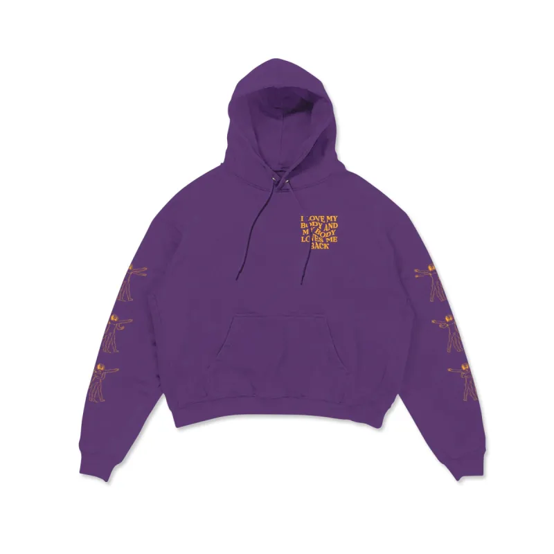 UNISEX HOODIE - I LOVE MY BODY - PURPLE sold by Flex Living