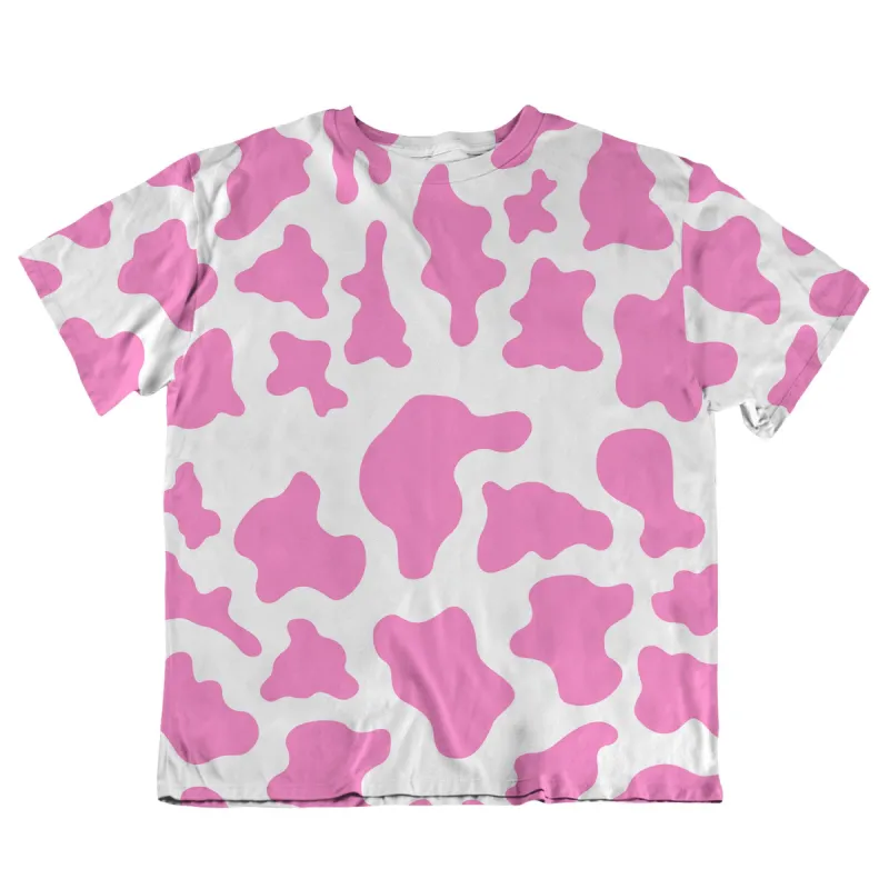Unisex Oversized Tee - Pink Cow Print sold by Flex Living