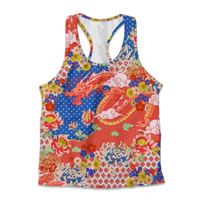Printed Jersey Tank - Dragon sold by Flex Living