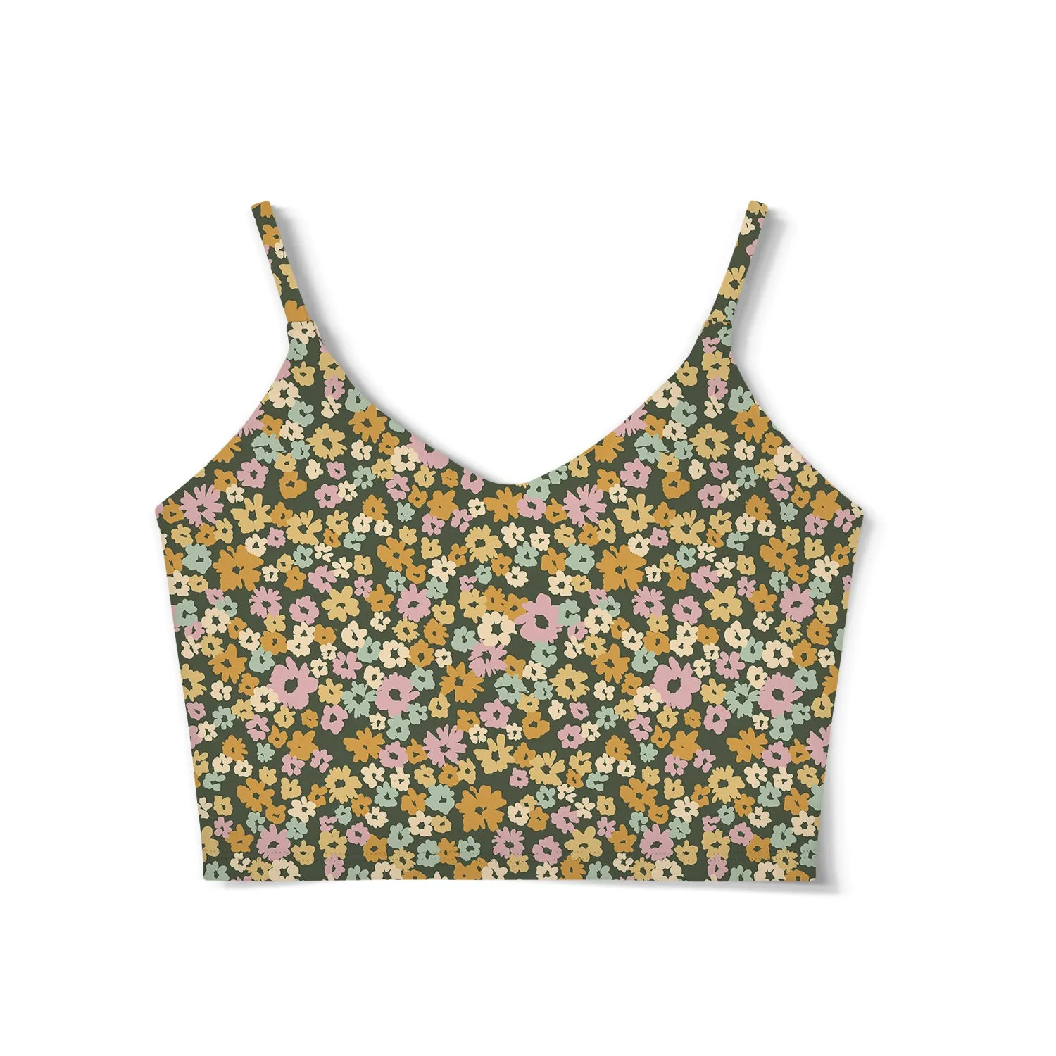 String V Crop Top - Retro Floral sold by Flex Living