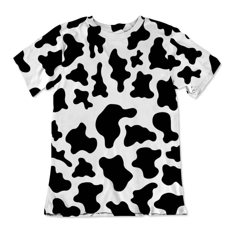Unisex Cotton Tee - Cow Print sold by Flex Living