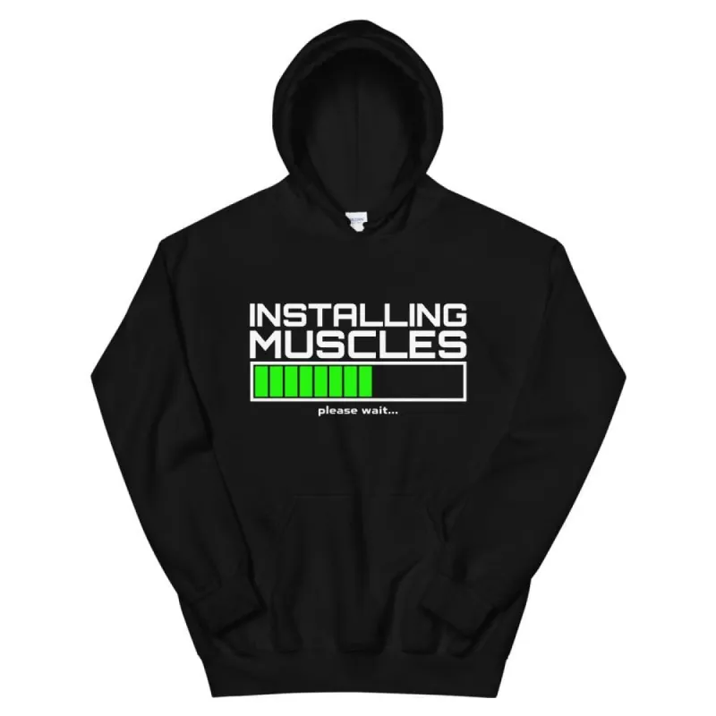 Installing Muscles Unisex Hoodie sold by Flex Living