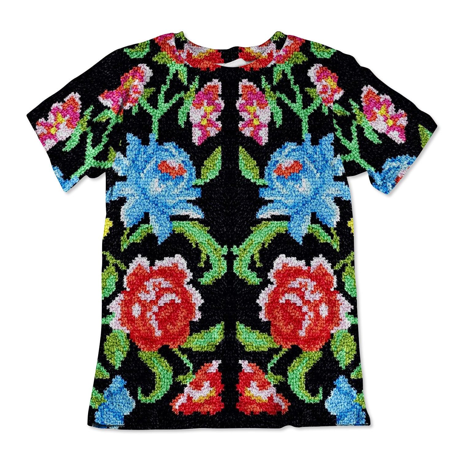 Unisex Cotton Tee - Diamond Crochet Pattern sold by Flex Living