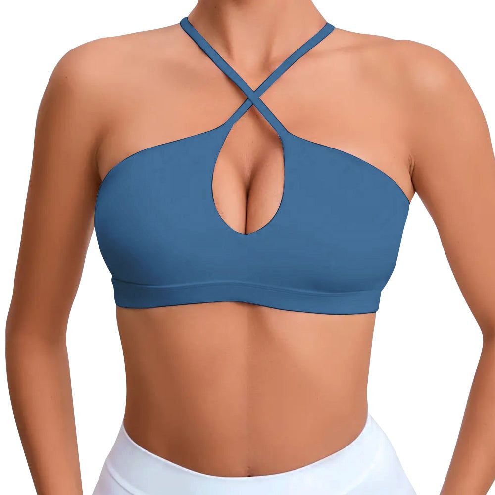 Halter Strap Bra - Blue sold by Flex Living