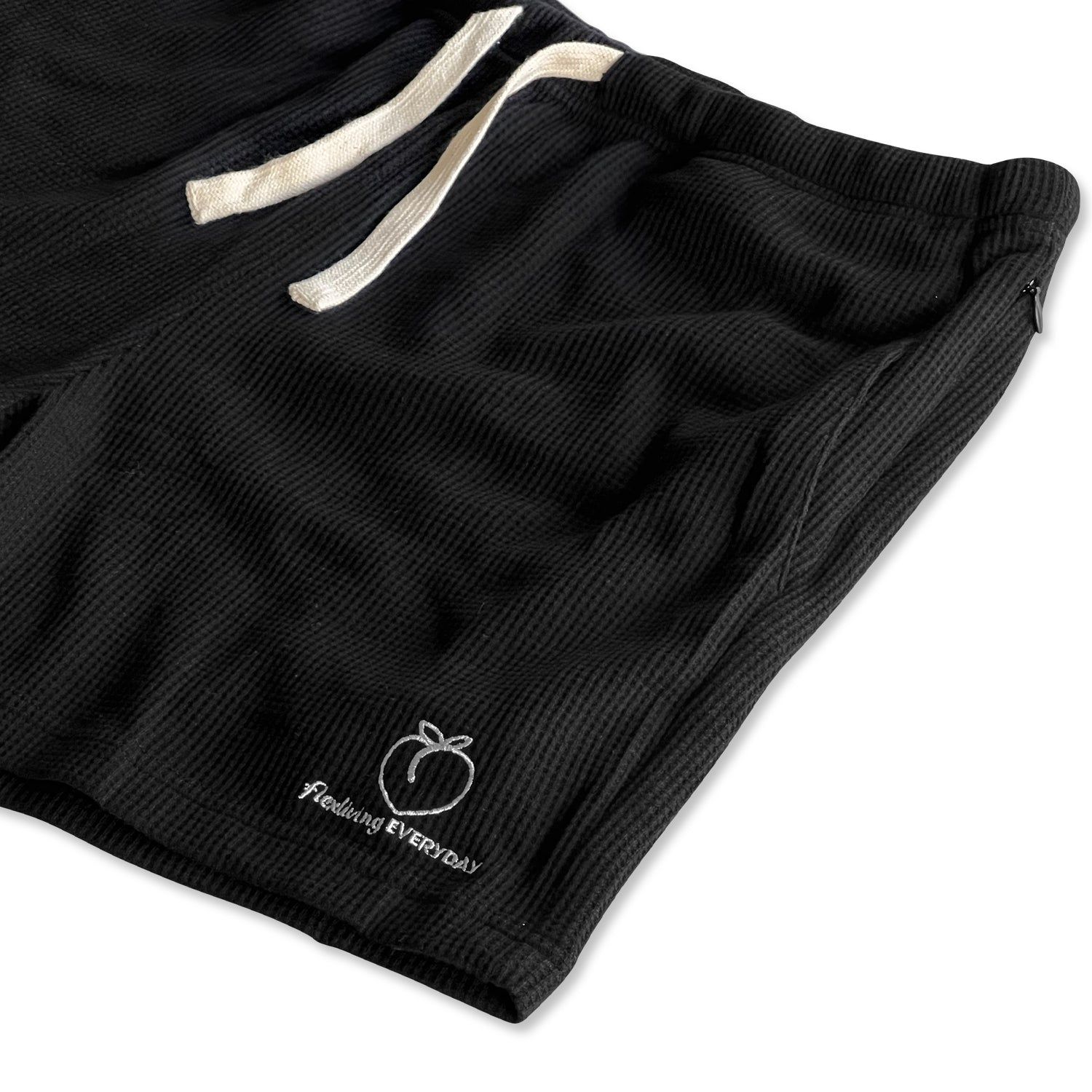 Men's Waffle Lounge Shorts - Black sold by Flex Living product image thumbnail 7