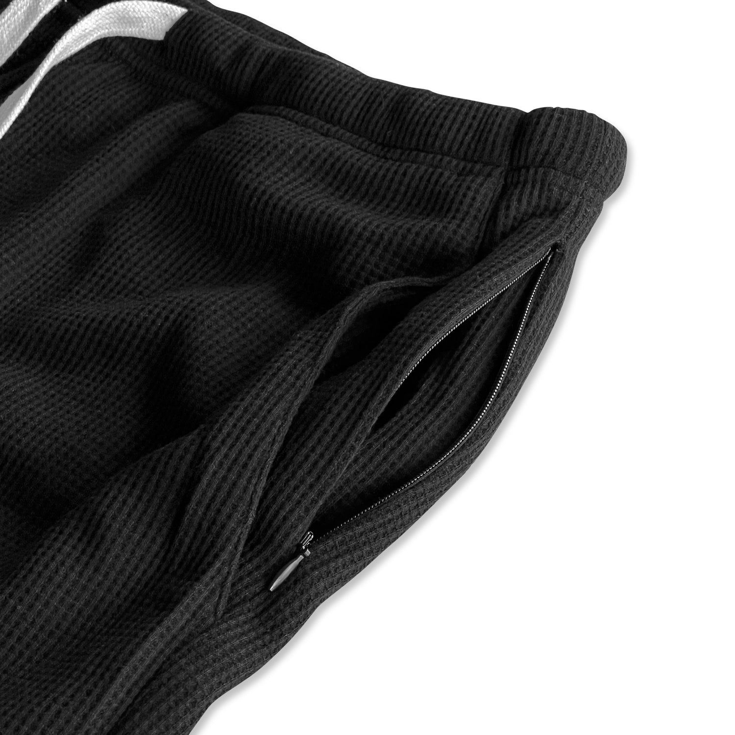 Men's Waffle Lounge Shorts - Black sold by Flex Living product image thumbnail 4