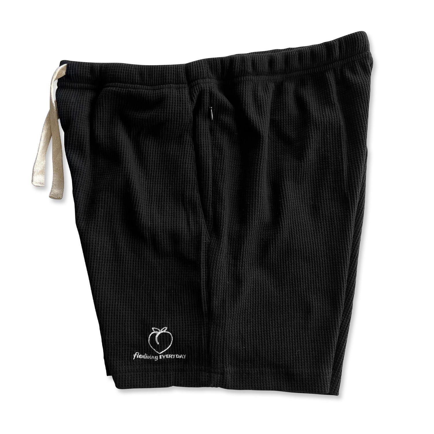 Men's Waffle Lounge Shorts - Black sold by Flex Living product image thumbnail 5
