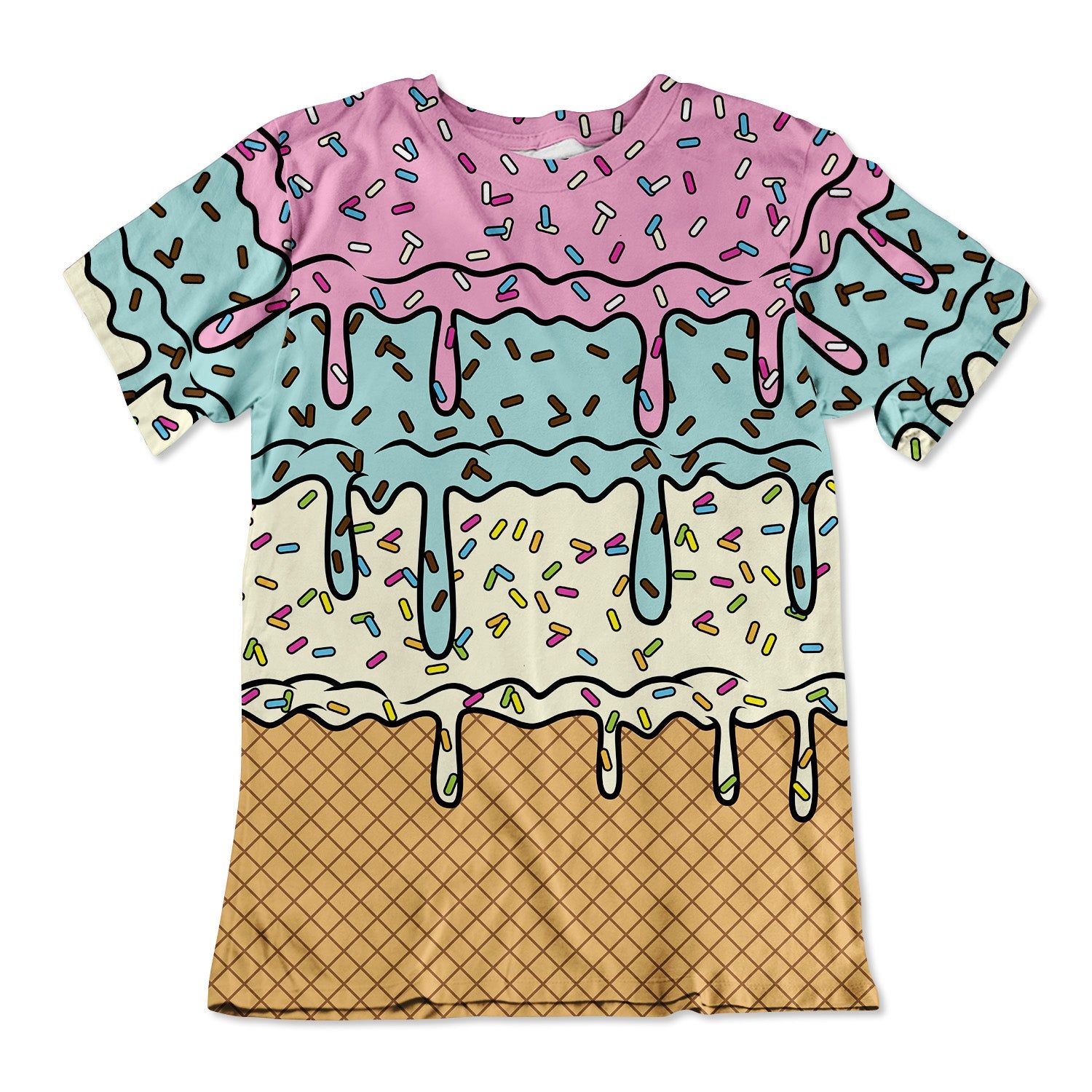 Unisex Cotton Tee - Ice Cream Drip sold by Flex Living