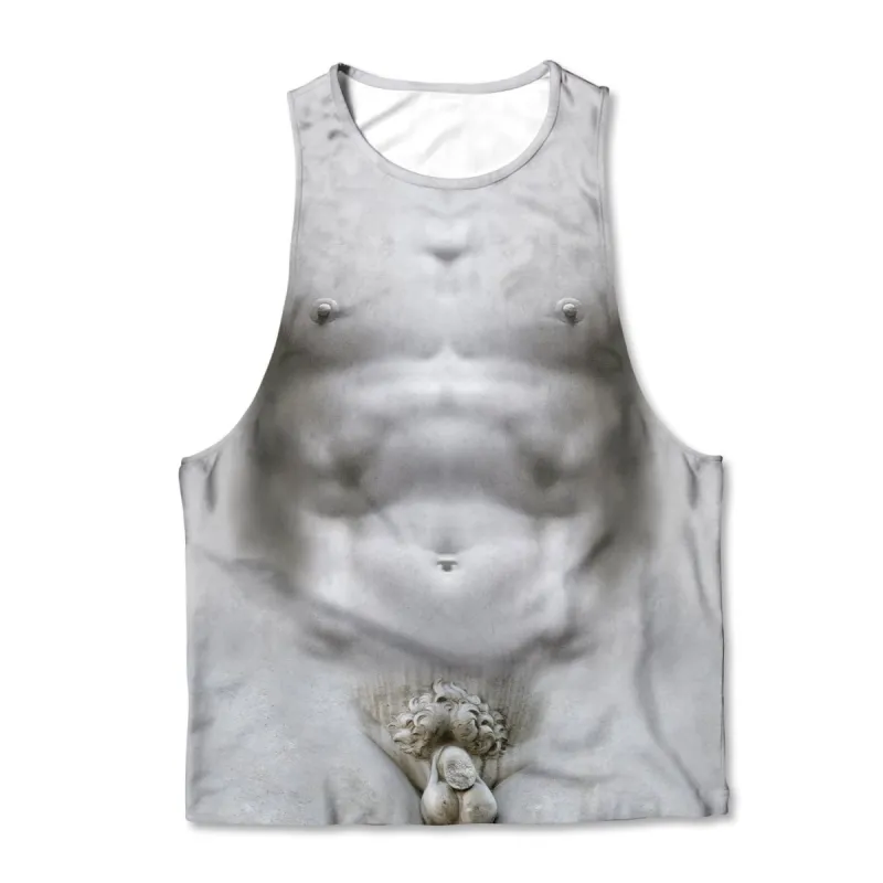 Printed Muscle Tank - David Statue made by Flex Living