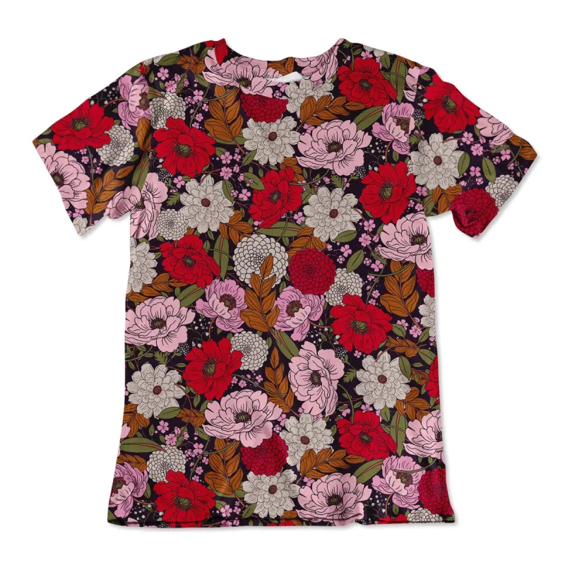 Cotton Unisex Tee - Retro Flowers sold by Flex Living