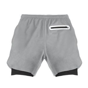 Men's Active Shorts (Compression Lined W/ Pocket) - Steel/Black sold by Flex Living