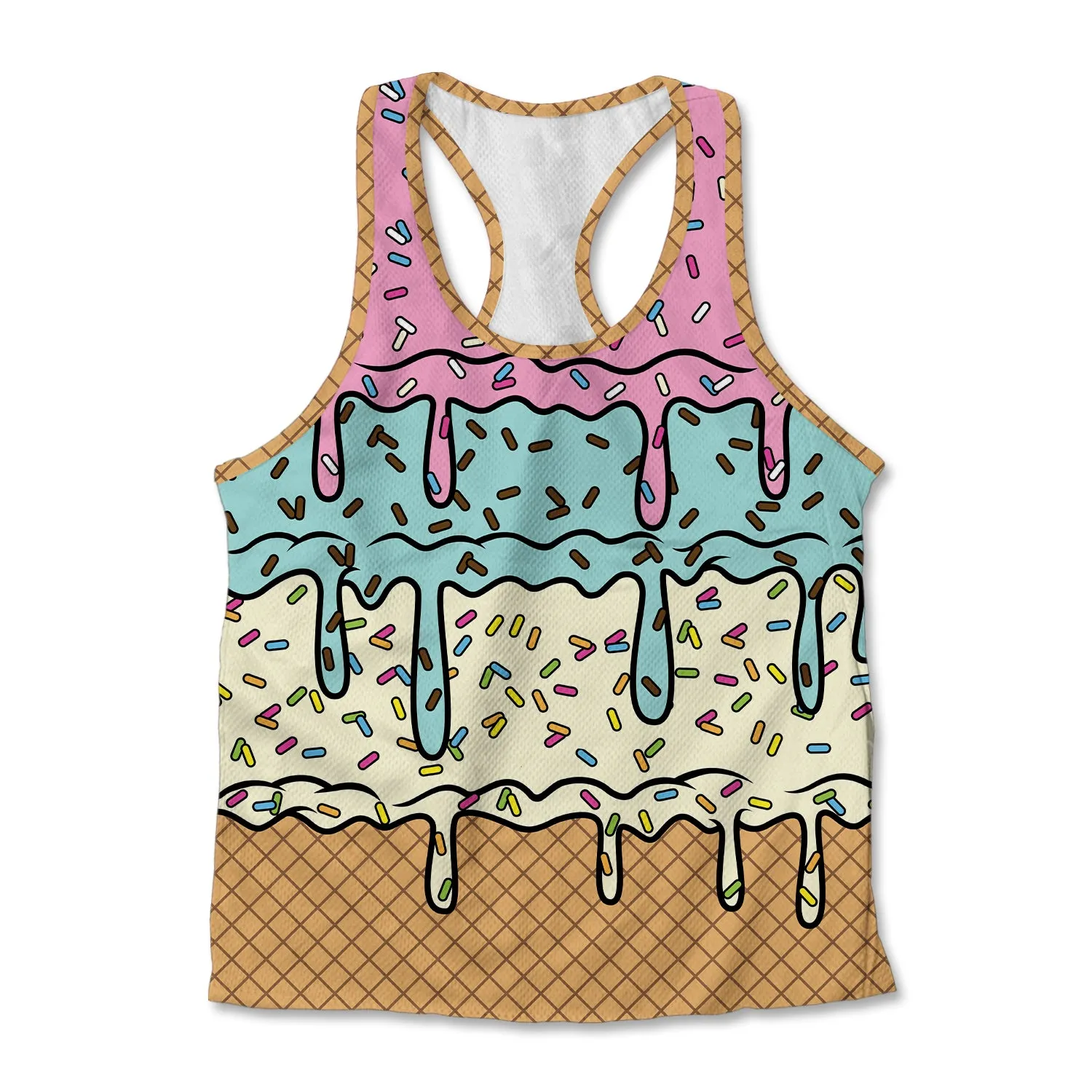 Printed Jersey Tank - Ice Cream Drip sold by Flex Living