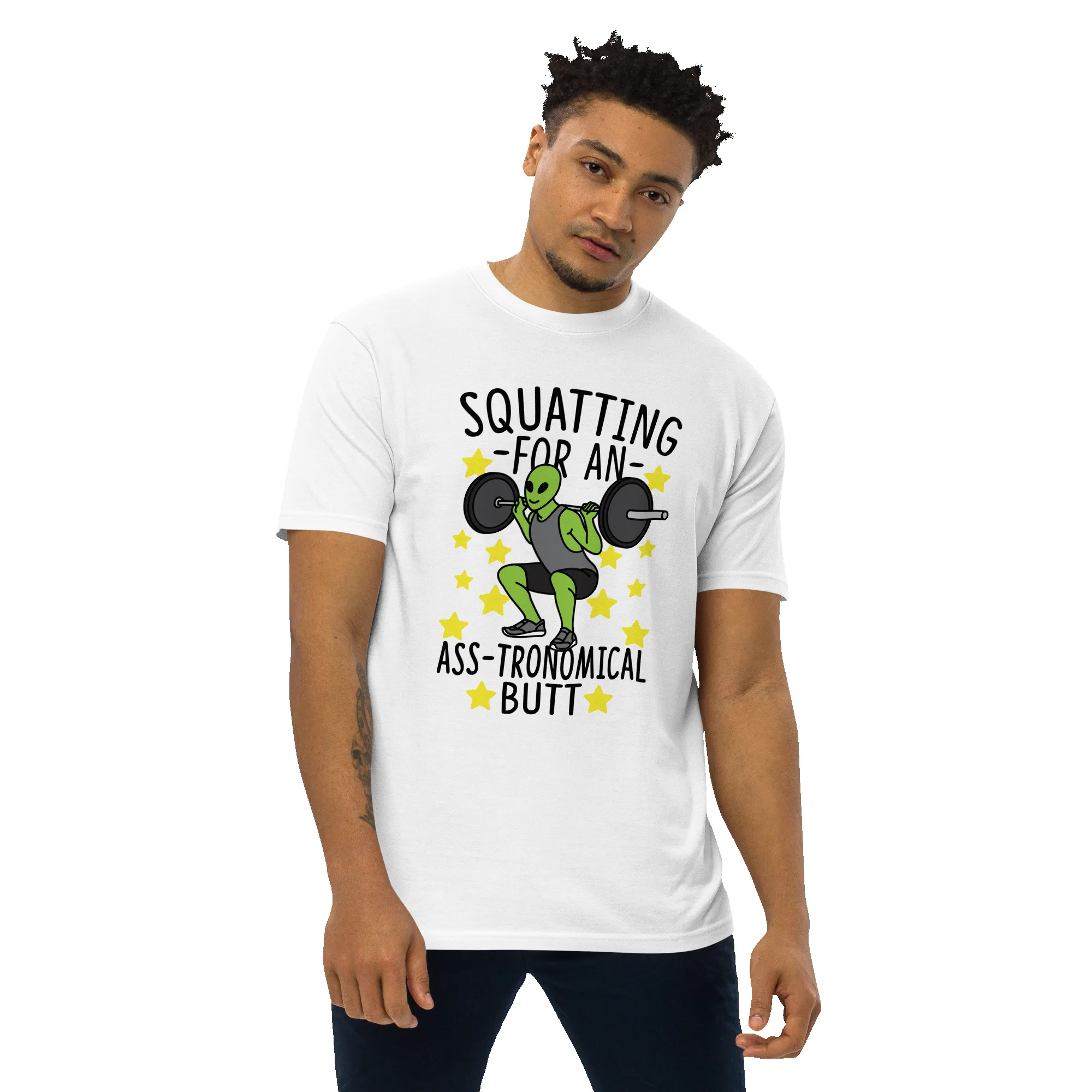 Squatting For An Ass-tronomical Butt Premium Graphic Shirt sold by Flex Living product image thumbnail 2
