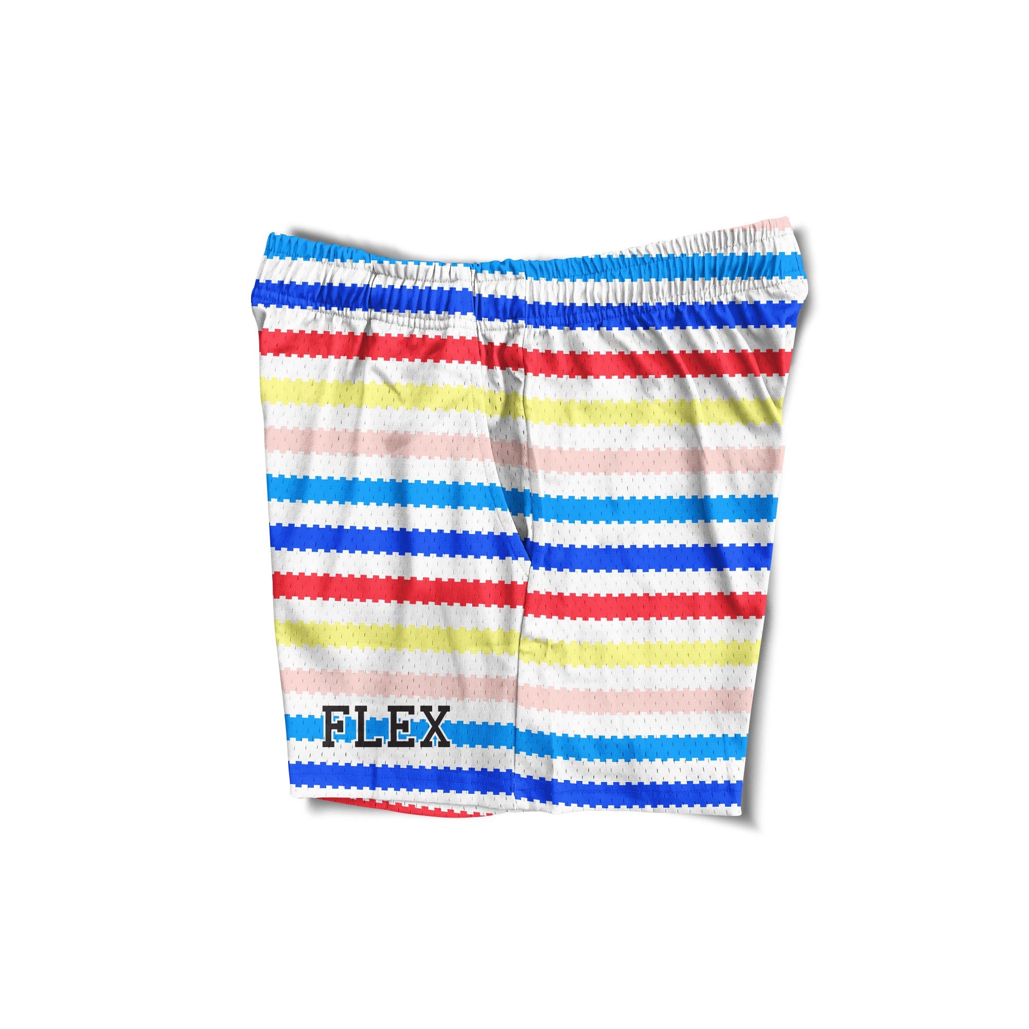 Mesh Flex Shorts 5" - Rainbow Stripes sold by Flex Living product image thumbnail 4