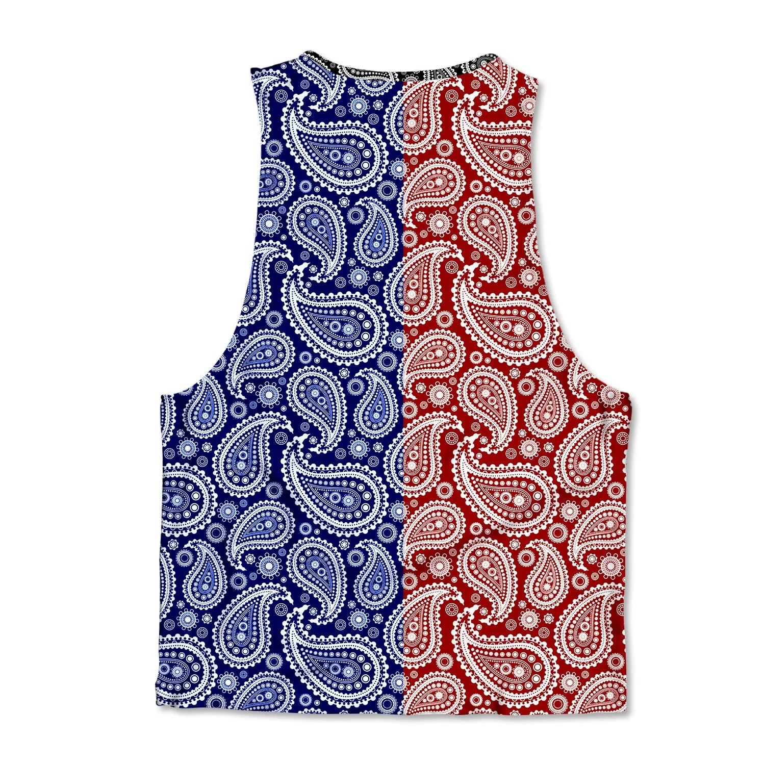 Printed Muscle Tank - Paisley Red and Blue sold by Flex Living product image thumbnail 2
