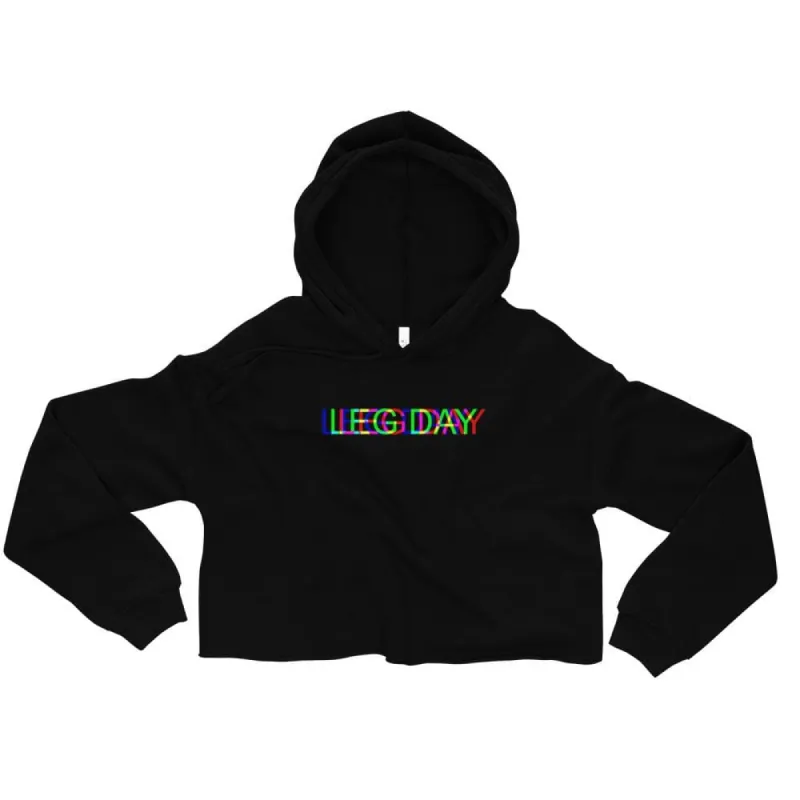 LEG DAY Glitch Crop Hoodie sold by Flex Living