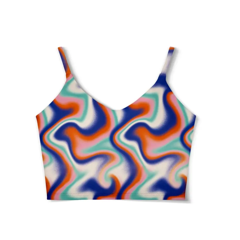 String V Crop Top - Groovy Retro sold by Flex Living