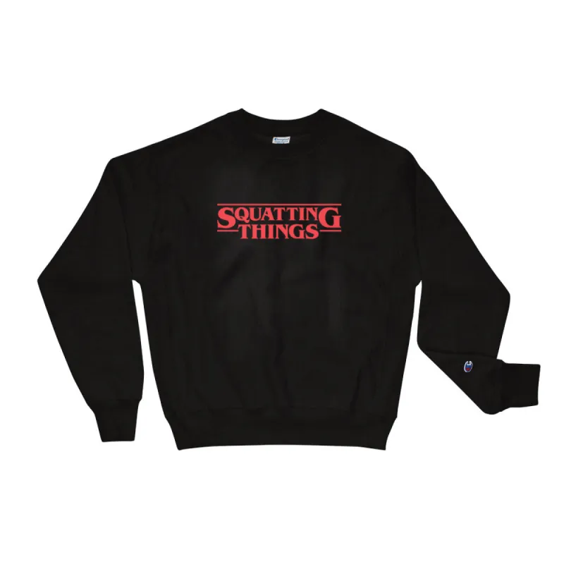 Squatting Things Champion Sweatshirt made by Flex Living