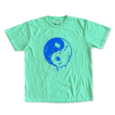 Unisex Oversized Tee - Yin Yang Drip - Mint sold by Flex Living