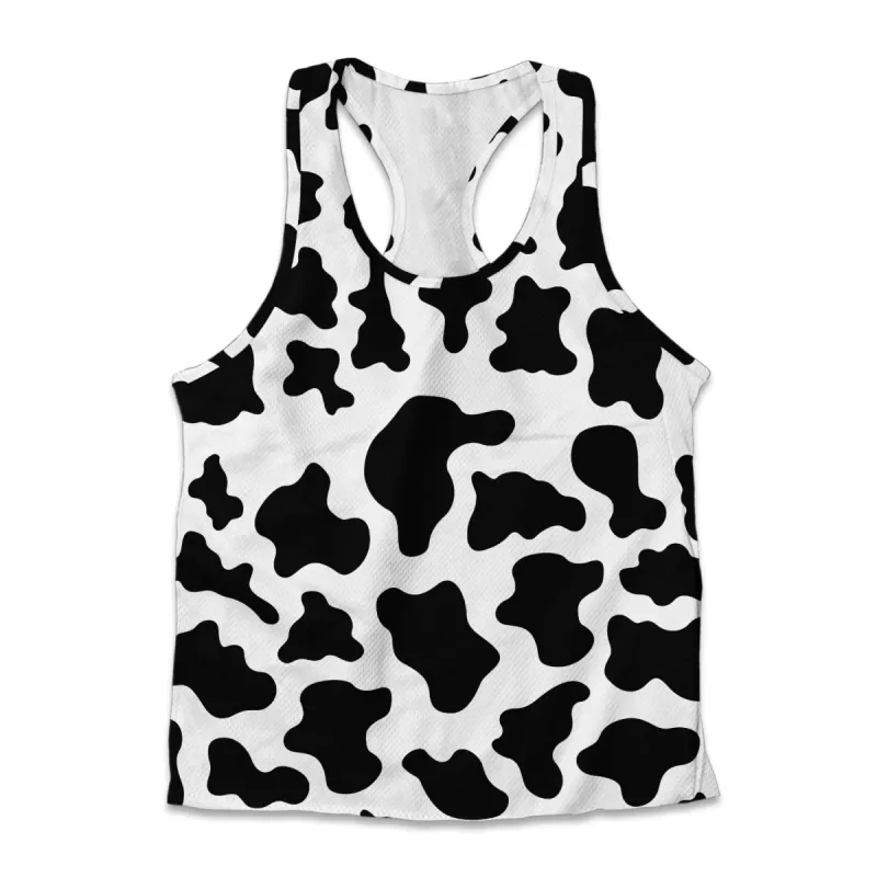 Printed Jersey Tank - Cow Print sold by Flex Living