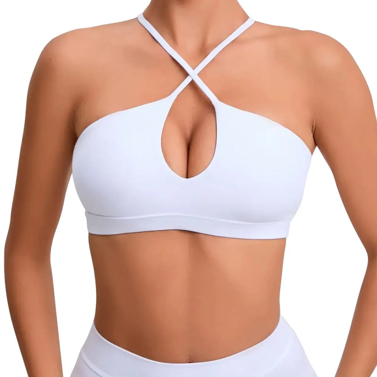 Halter Strap Bra - White sold by Flex Living