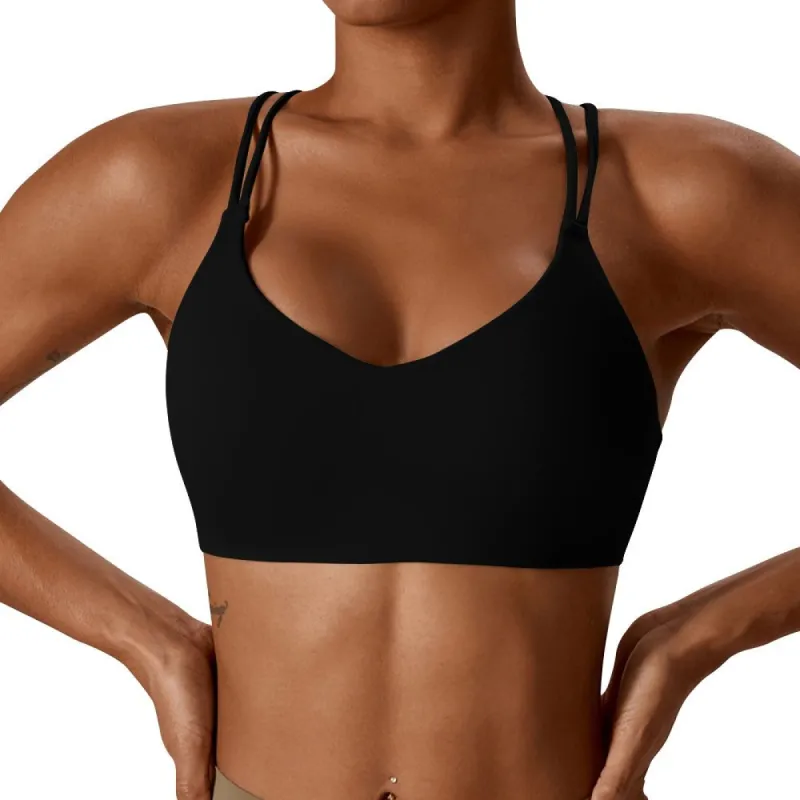 Strap Sports Bra -Black sold by Flex Living