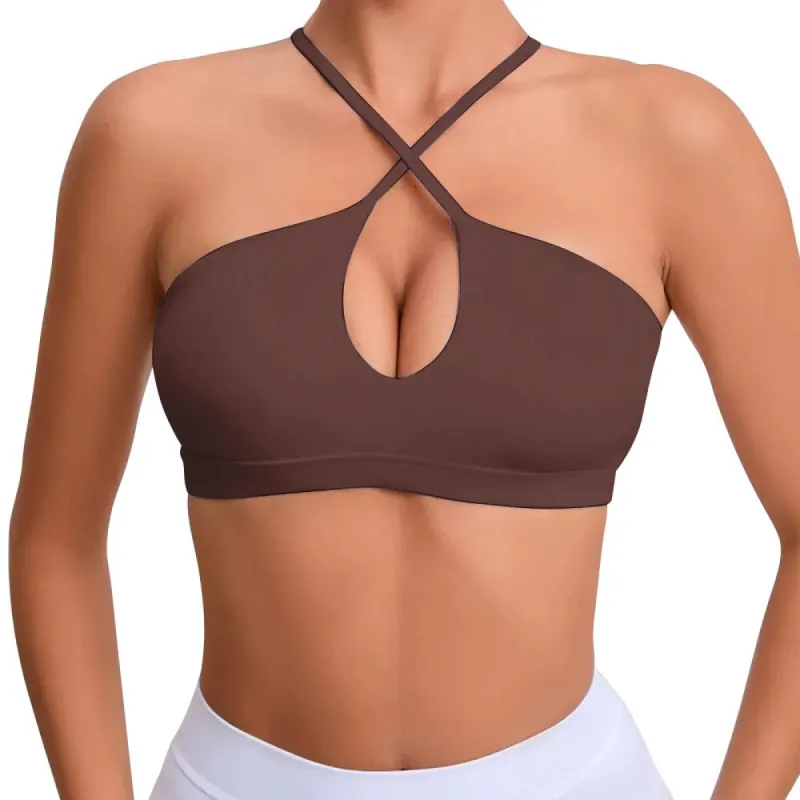 Halter Strap Bra - Chocolate sold by Flex Living