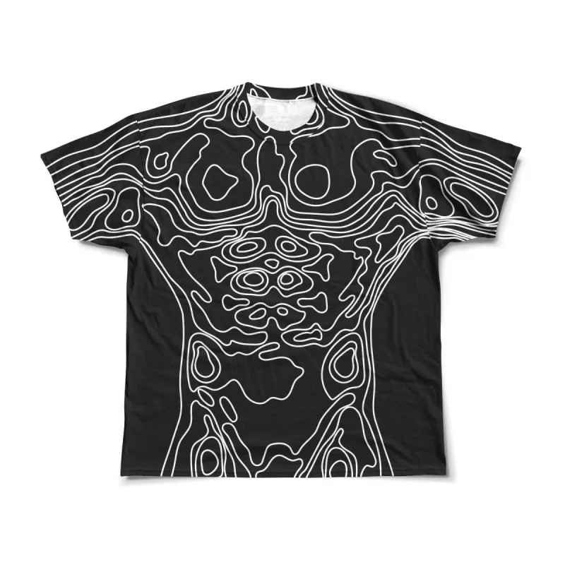 Unisex Oversized Tee - Topographic Male Body Map sold by Flex Living