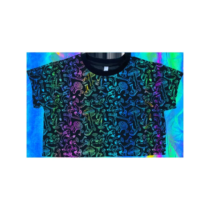 Crop Tee - MUSHROOM Reflective sold by Flex Living