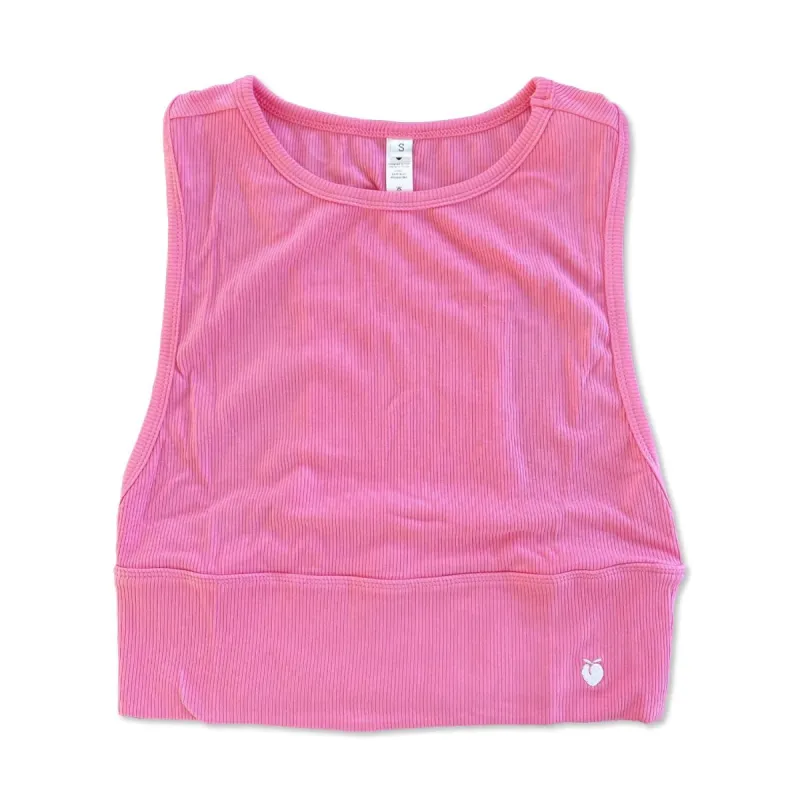 Women's EVERYDAY Ribbed Racer Crop Tank - Pink (50% OFF!) sold by Flex Living