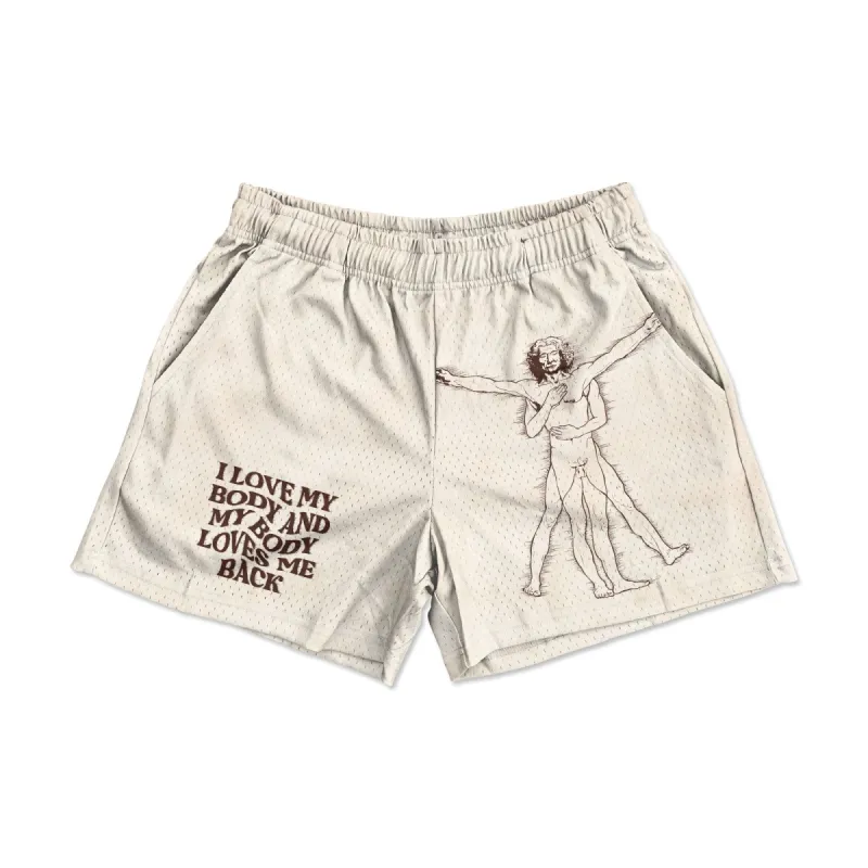 Mesh Flex Shorts 5" - I Love My Body (50% OFF!) made by Flex Living