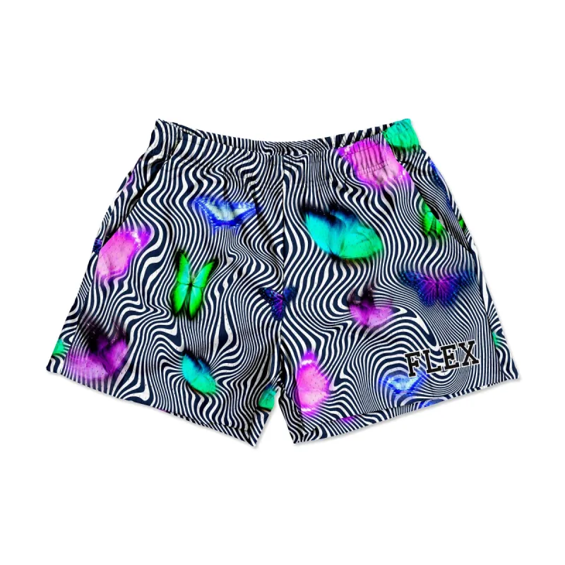 Mesh Flex Shorts 5" - Butterfly Effect sold by Flex Living