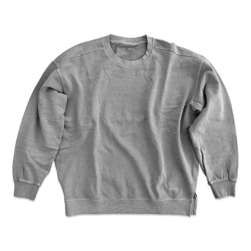 Retro Washed Terry Crewneck - Light Gray sold by Flex Living