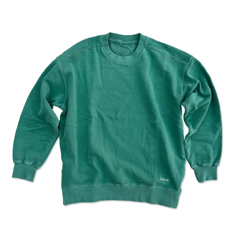 Retro Washed Terry Crewneck - Green sold by Flex Living