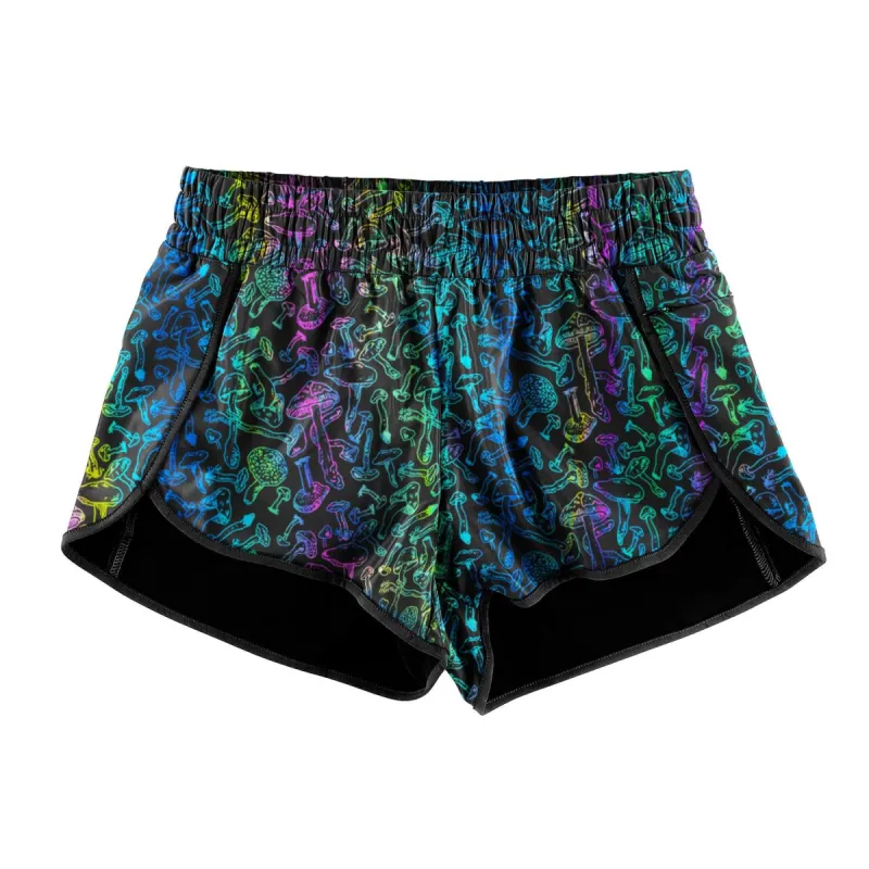 Women's Liner Track Shorts - MUSHROOM Reflective sold by Flex Living