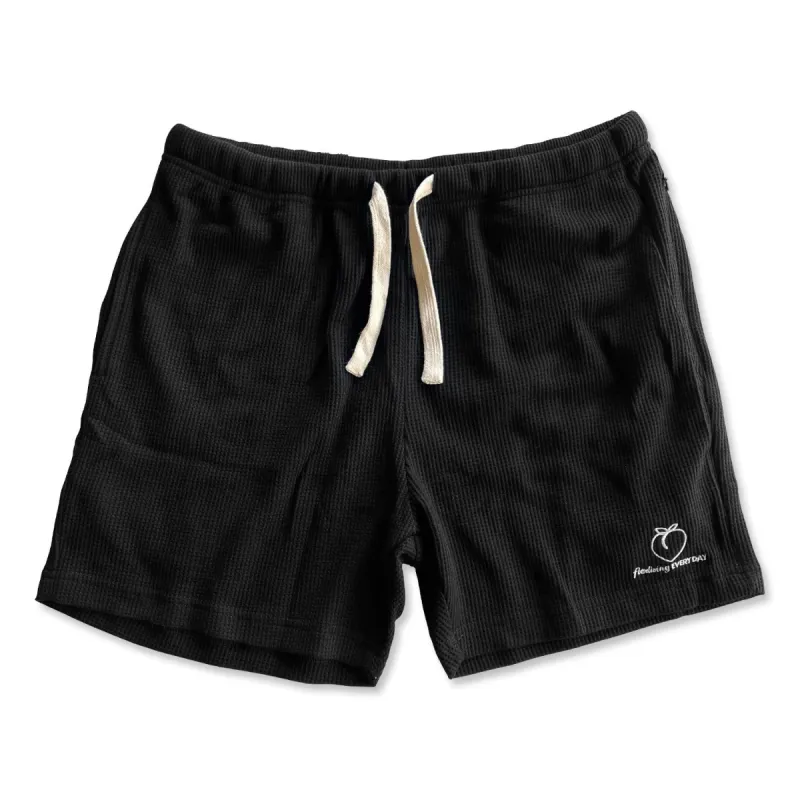 Men's Waffle Lounge Shorts - Black sold by Flex Living