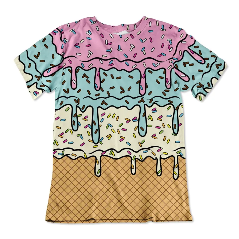 Unisex Cotton Tee - Ice Cream Drip sold by Flex Living